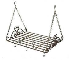 Hängegitter Hängeregal Kräuterregal Metall Höhe 63 cm Deckenregal Deckenkräuterregal