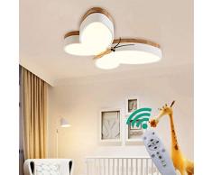 LED Deckenlampe Dimmbar Kinder Kinderzimmer Lampen Holz Schmetterling Design Deckenleuchte 40w, Metall Acryl-schirm Kronleuchter Esszimmer Schlafzimmer Decken Leuchten Fernbedienung L65*W41*H6cm
