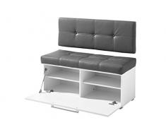 Garderobenbank Bank Sitzbank Schuhbank Flurbank Dielenbank Garderobe Rouven I (Grau)