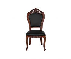 Barock Stuhl Barockstuhl Essstuhl Barock Louis Chic Dunkelbraun glanz