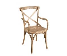 Biscottini Thonet Holzstuhl für Frühstückstisch, Restaurants, Pizzerie, Küche, Arbeit Arte Arme Walnuss hell antik L50 x PR43 x H89 cm