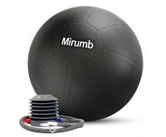 Mirumb Gymnastikball, Yoga Ball Fitnessball mit Pumpa für Yoga, Pilates, Balance Stuhl, Fitness, Stabilitäts, Schwangerschaftsübungen Sitzball Pezziball - Anti-Burst Qualität (Schwarz, 65 cm)