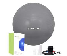 TOPLUS Gymnastikball Sitzball Extra Dicker Yoga-Ball-Stuhl, Anti-Berst-Stabilitätsball für hohe Beanspruchung, Balance Ball mit Schnellpumpe-Grau&65cm