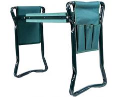 Lanceasy Arbeitshocker Gartenbank Klappbar Sitzhocker Hochleistungsklappbank mit Werkzeugtasche Soft Eva Knieschoner für den Garten Kniebank