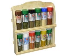 Zeller 20013 Gewürzregal, 12 Gewürze, ca. 29,5 x 5,5 x 32,5 cm