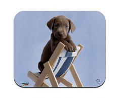 Mouse Pad,Lab Labrador Puppy Dog Im Strandliegestuhl Low Profile Thin Personalized Anti-Slip Gaming Pads,30*25cm