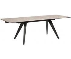 Kare Design Ausziehtisch Amsterdam Dunkel, Ausziebbarer Esstisch mit Glas-Keramik-Platte, Braun, Vergrößerbarer Tisch, (H/B/T) 76x160(40+40) x90cm