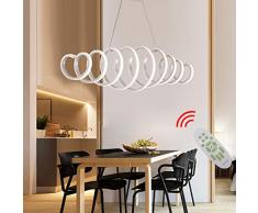 LED Esstisch Esszimmer-lampe Dimmbar Pendelleuchte Modern Frühling Design Hängelampe Chic Acryl Metall Fernbedienung Decke Leuchten für Wohnzimmer Schlafzimmer Küche Couchtisch Bar Dekor Lampen L100cm