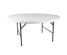 Nexos Partytisch rund 160 x 75 cm klappbar weiß Gartentisch bis 8 Personen 20 kg pflegeleicht robust Klapptisch