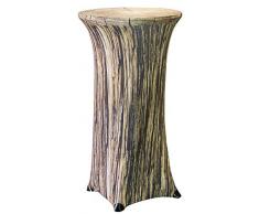 Trendyshop365 Stretch Stehtischhusse für Bistrotisch Ø 60-70cm - Höhe 120cm Elegante Stretchhusse als Tisch-Überzug (Baumstamm)
