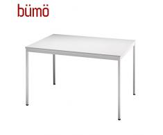 BÜMÖ® Tisch für Konferenzraum, Pausenraum, Warteraum od. Besprechungsraum | Konferenztisch System | Meetingtisch in 2 Dekoren & 4 Varianten (Gestell: grau | Platte: grau, Rechteck: 120x80 cm)