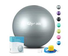 Glymnis Gymnastikball Sitzball 55cm 65cm 75cm Dicker Pilates Ball inkl. Luftpumpe Anti-Burst Yoga Ball Robuster 300kg Maximalbelastbarkeit für Core Fitness Hause Büro