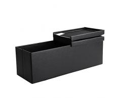 SONGMICS Sitzbank Sitztruhe 120 L Halbdeckel seitlich klappbar Belastbarkeit 300 kg schwarz LSF75BK