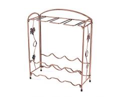 WOFEI Tischweinregal, Küchenweinregal und Glashalter, abnehmbar, 2 Lagen, 8 Flaschen