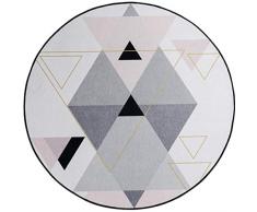 YNLRY Teppich bodenmatte einfache geometrische mosaik runde Teppich frische Trend Wohnzimmer couchtisch Matte Schlafzimmer nachttischdecke (Color : White, Size : 120 * 120CM)