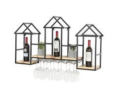 Weinregale Wandschrank, Schlafzimmer Nachttisch Wandmontierter Weinschrank for Esszimmer Küchenweinregal Bar Wanddekorregal Tischdekoration, Wanddekoration (Color : Black, Size : 110 * 20 * 60cm)