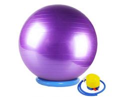 CHANG JIAER Gymnastikball mit Stabilität Basis/Pump 65cm Eignung-Kugel Flexible Sitz verbessert die Balance Kernkraft Posture Ball Chair Secure Anti-Burst-rutschfest-Kugel,Lila