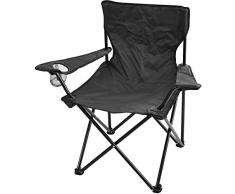 normani Campingstuhl Faltstuhl Klappstuhl Anglerstuhl Strandstuhl Gartenstuhl Hocker 110 kg inkl. Tasche und Getränkhalter Farbe Schwarz