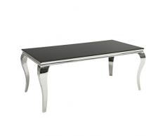 Invicta Interior Esstisch MODERN BAROCK schwarz Silber 180 cm Opalglas Tisch Esszimmertisch Barockstil