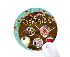 Bar Cocktail Bier Red Wine Mouse Pad Jingling Bell Round Rubber Mat