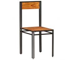 vidaXL Akazie Essgruppe 7-TLG. Sheesham Finish Esstischset Esstisch Stühle