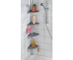 WENKO 3201824100 Teleskop Duschecke Compact Silber - mit 4 Ablagen, Aluminium, 26 x 78-275 x 19.5 cm, Silber