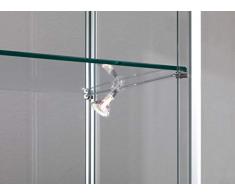 MHN kleine Aufsatzvitrine Glas beleuchtet - Tischvitrine Alu abschließbar kirschbaumfarbig 65 cm breit 25 cm tief