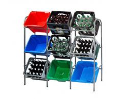 KS-DIREKT Flaschenkistenregal Getränkeständer Vorratskisten Regal Getränkekastenregal (9 kisten)