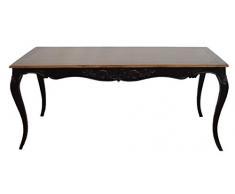 Casa Padrino Barock Esstisch Antik Schwarz/Holzfarben Mahagony Holz 180 cm - Tisch