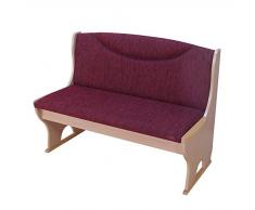 Pharao24 Stauraumbank in Dunkelrot und Buche 120 cm breit