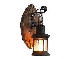 N-A E27 Retro Vintage Holz Wandleuchte Wandlampe Licht Dekoration Leuchte 23 * 36cm