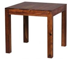 Wohnling Esstisch MUMBAI Massivholz Sheesham 80 x 80 x 76 cm Esszimmer-Tisch Design Küchentisch modern Landhaus-Stil Holztisch quadratisch dunkel-braun Natur-Produkt Massivholzmöbel