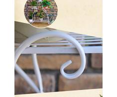 Blumentopf Regal Pflanzregale Metall Rostschutz Innen und Außen Demontage Fett Displayständer Eisenprodukt, 3 Farbe 3 Größe, WOZUIMEI, Weiß, 69,2 x 59,8 cm