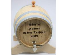 MAAJ® WEINFASS/WHISKYFASS/SCHNAPSFASS KOMPLETT AUS EICHENHOLZ 1,2,3,5,10L - MADE IN SLOWENIEN (1 L - Holzhahn - ohne Gravur)