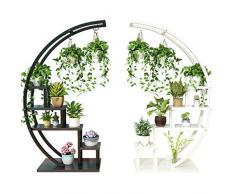 GYX-Pflanzenregale Multi-Tier Metal Plant Storage Stand Blumentopf Rack Halter Regal Geeignet für Innen-und Außenbereich (Weiß, Schwarz)