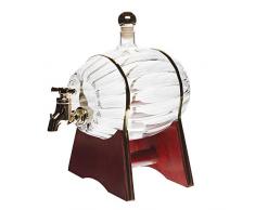 Weinfass Fass mit Zapfhahn 500ml MUNDGEBLASEN Schnapsfass Whiskyfass mit Auslaufhahn Glas Karaffe Glasfass 0,5 Liter l Likörflaschen Schnapsflaschen Höhe 16,5 cm von slkfactory