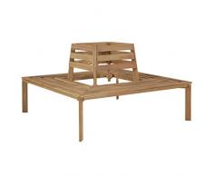 vidaXL Akazienholz Massiv Baumbank Quadratisch Gartenbank Sitzbank Holzbank