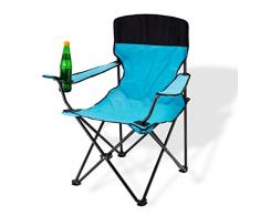 DEMA Faltstuhl mit hoher Lehne blau