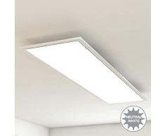 Briloner Leuchten Deckenleuchte-Panel, LED, Wohnzimmer-Lampe, Deckenlampe, Deckenstrahler, 38W, Rechteckig Weiß, 119.5 cm