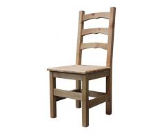 Elean Kuechenstuhl (HSL-01) Holzstuhl Esszimmerstuhl Stuhl mit Lehne Kiefer massiv vollholz zusammengebaut Verschiedene Farbvarianten Neu (Antik Wachs)