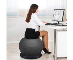 XGYUII Yoga Ball Gymnastikball PVC Eindickung Explosionsgeschützte Gymnastikball Mutterschaft Produktion Kugelfest Ring-Unter Yoga Ball Chair (schwarz Multi-Größe optional),Schwarz,65cm