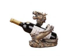 Skulptur Statue Feng Shui Dragon Weinregal Ornamente Weinflasche Regal Büro Weinschrank Dekoration Glück Wohnzimmer Dekorationen (Color : A)