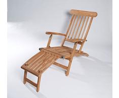 La Casa di Caesar Teakholz Deckchair Kampen Sonnenliege Gartenliege Liegestuhl Teak Teakstuhl