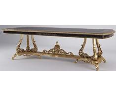 Casa Padrino Barock Esstisch Antik Gold/Schwarz 300 x 117 x H. 80 cm - Prunkvoller Esszimmertisch im Barockstil Qualität