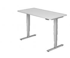 Bümö® ergonomischer Schreibtisch elektrisch höhenverstellbar | elektrischer Bürotisch | höhenverstellbarer Büroschreibtisch mit Memoryfunktion in Rechteck: 160x80 cm Weiß