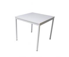 ADB Bürotisch / Stahlrohr-Schreibtisch / Konferenztisch / Computertisch / Universaltisch 80x80x76 cm, Hergestellt in der EU, 4-kant-Stahlrohrfüße, 30 x 30 mm geschweißtes 4-kant-Stahlrohrgestell, Gestell ist bereits an der Tischplatte montiert