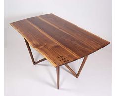 Tisch/EsstischBR-11 aus Nussbaum - Holztisch mit Baumkante