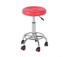Bao Xing Bei Firm Bürostühle Hohe Hocker Schönheitshocker Lehnstühle Drehstühle (Color : Red, Size : 34 * 48cm)