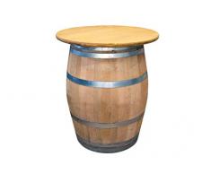Temesso Weinfass als Stehtisch mit Tischplatte D 80 cm - Fass Natur (Eiche Lasur)