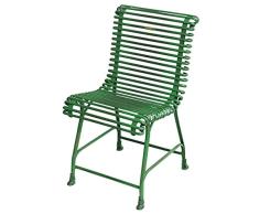 Casa Padrino Gartenstuhl aus Schmiedeeisen 44 cm x 50 cm Gartenmöbel, Farbe:grün